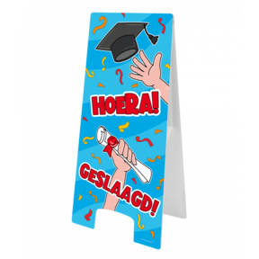 Warning Sign - Geslaagd school cartoon - 28x58cm