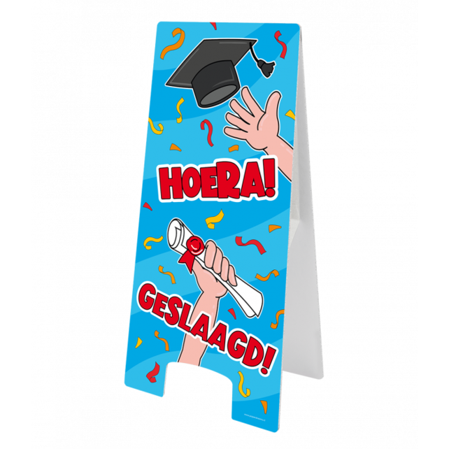 Warning Sign - Geslaagd school cartoon - 28x58cm