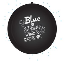 XL Gender Reveal Ballon 60cm Jongen Blauwe confetti
