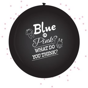 XL Gender Reveal Ballon 60cm Meisje Roze confetti
