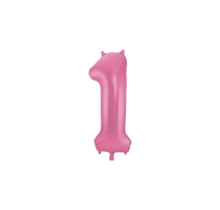 Folieballon 1 jaar metallic roze mat 86cm