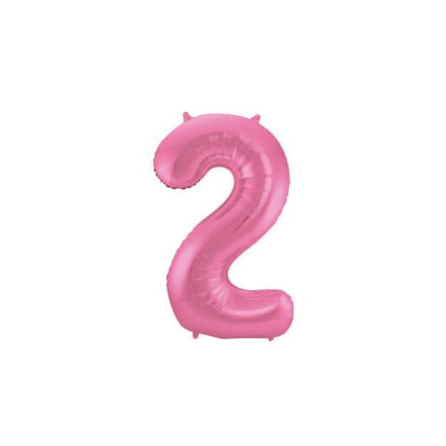 Folieballon 2 jaar metallic roze mat 86cm