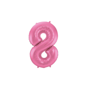 Folieballon 8 jaar metallic roze mat 86cm