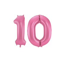 Folieballon 10 jaar metallic roze mat 86cm