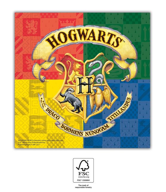 Hogwarts Servetten 33x33cm 20 stuks