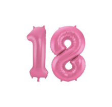 Folieballon 18 jaar metallic roze mat 86cm