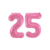 Folieballon 25 jaar metallic roze mat 86cm Folieballon 25 jaar metallic roze mat 86cm