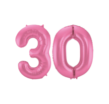 Folieballon 30 jaar metallic roze mat 86cm