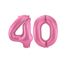 Folieballon 40 jaar metallic roze mat 86cm