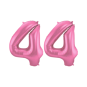 Folieballon 44 jaar metallic roze mat 86cm