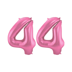 Folieballon 44 jaar metallic roze mat 86cm