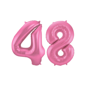 Folieballon 48 jaar metallic roze mat 86cm