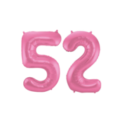 Folieballon 52 jaar metallic roze mat 86cm