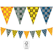 Hogwarts Vlaggenlijn 230cm fsc papier, 9 vlaggetjes Hogwarts Vlaggenlijn 230cm fsc papier, 9 vlaggetjes