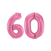 Folieballon 60 jaar metallic roze mat 86cm