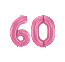 Folieballon 60 jaar metallic roze mat 86cm