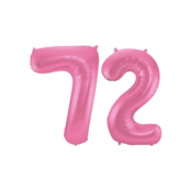 Folieballon 72 jaar metallic roze mat 86cm