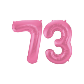 Folieballon 73 jaar metallic roze mat 86cm