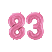 Folieballon 83 jaar metallic roze mat 86cm Folieballon 83 jaar metallic roze mat 86cm