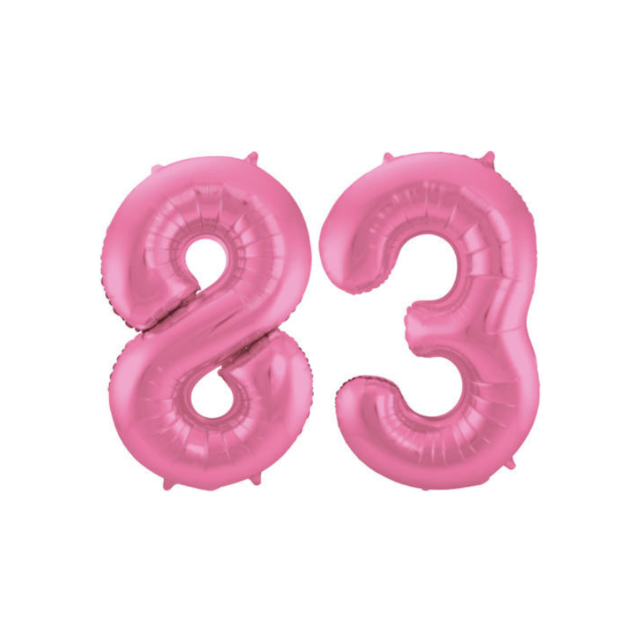 Folieballon 83 jaar metallic roze mat 86cm Folieballon 83 jaar metallic roze mat 86cm