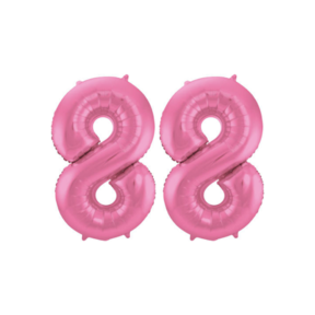 Folieballon 88 jaar metallic roze mat 86cm