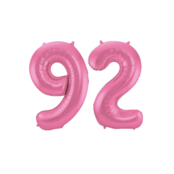 Folieballon 92 jaar metallic roze mat 86cm Folieballon 92 jaar metallic roze mat 86cm