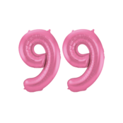 Folieballon 99 jaar metallic roze mat 86cm