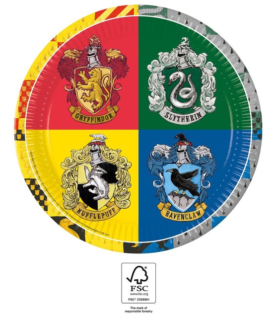 Hogwarts Papieren borden 23cm 8 stuks Hogwarts Papieren borden 23cm 8 stuks