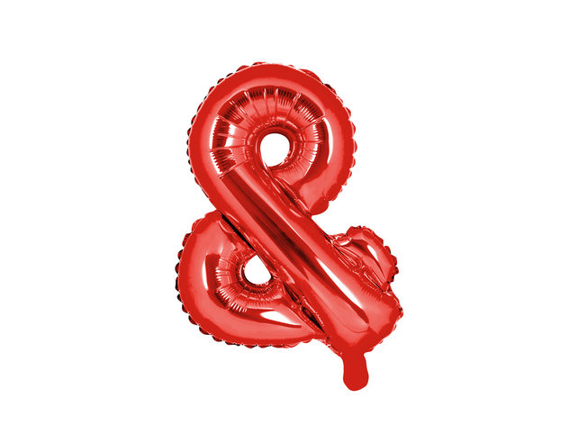 Folie Ballon teken ''&'' 35cm, rood