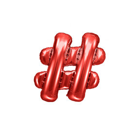 Folie Ballon teken ''#'', 35cm, rood