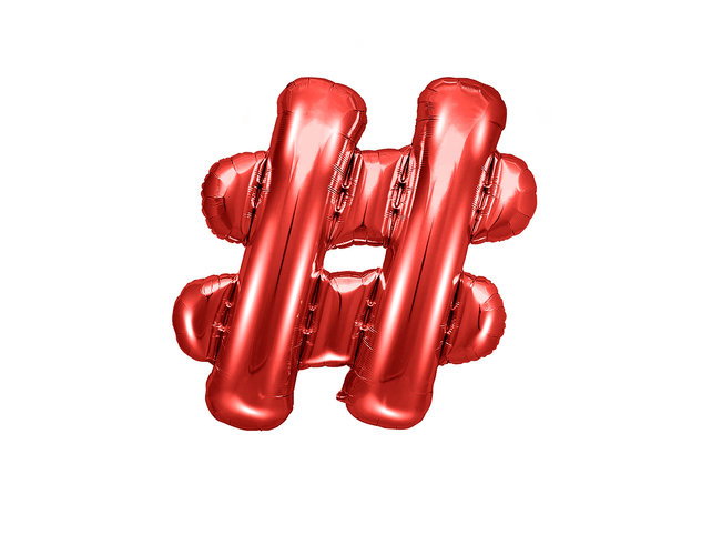 Folie Ballon teken ''#'', 35cm, rood