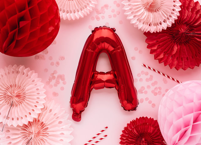 Folie Ballon letter ''A'', 35cm, rood