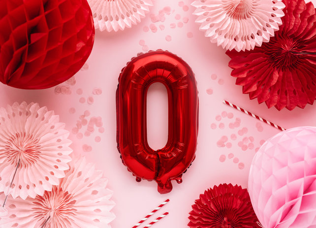 Folie Ballon letter ''O'', 35cm, rood