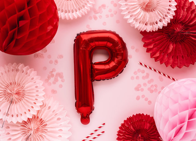 Folie Ballon letter ''P'', 35cm, rood Folie Ballon letter ''P'', 35cm, rood