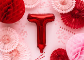 Folie Ballon letter ''T'', 35cm, rood Folie Ballon letter ''T'', 35cm, rood