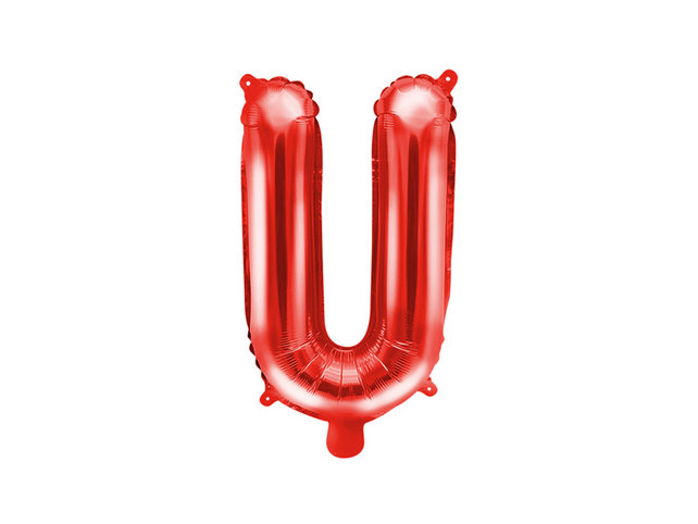 Folie Ballon letter ''U'', 35cm, rood