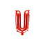 Party Deco Folie Ballon letter ''U'', 35cm, rood