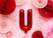 Folie Ballon letter ''U'', 35cm, rood