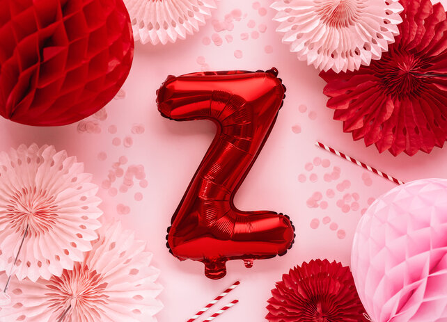 Folie Ballon letter ''Z'', 35cm, rood Folie Ballon letter ''Z'', 35cm, rood