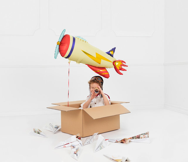 Folie ballon Vliegtuig, 91x39cm, mix
