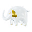 Party Deco Folie ballon Olifant, 83x58cm, mix