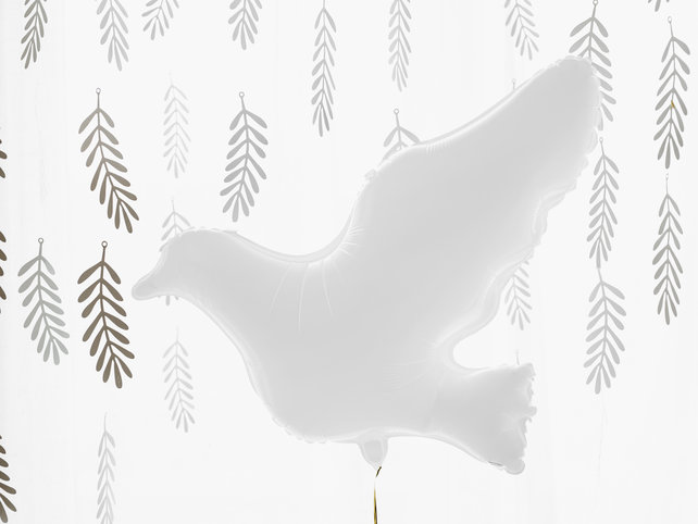 Folie ballon Duif, wit, 77x66cm