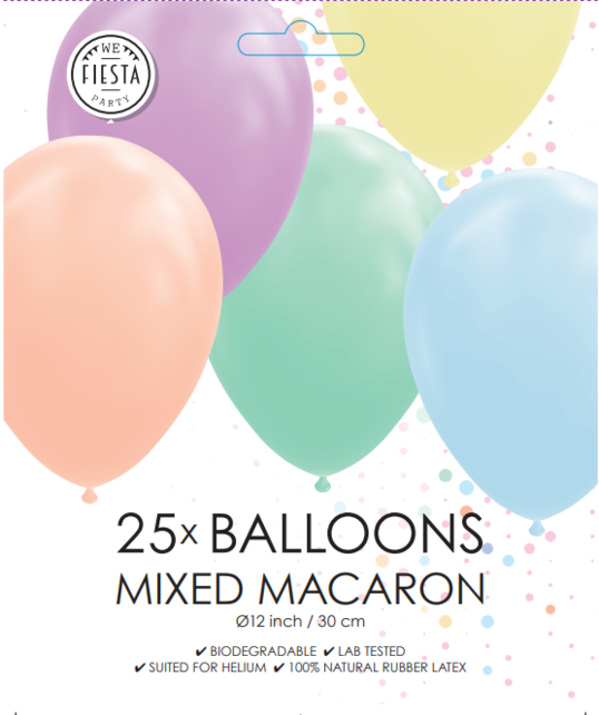 10 ballonnen 30cm macaron / pastel gemixed