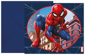 6 uitnodigingen met envelop – spiderman crime fighter