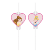 Papieren rietjes 4 stuks met afbeelding