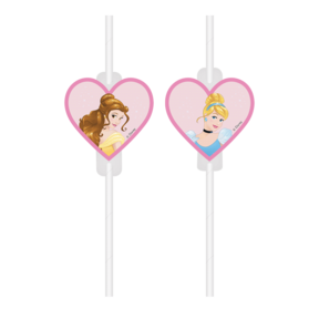 Papieren rietjes 4 stuks met afbeelding