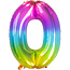 Folat Folieballon Yummy Gummy Rainbow Cijfer 0 - 81 cm