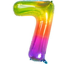 Folieballon Yummy Gummy Rainbow Cijfer 7 - 81 cm