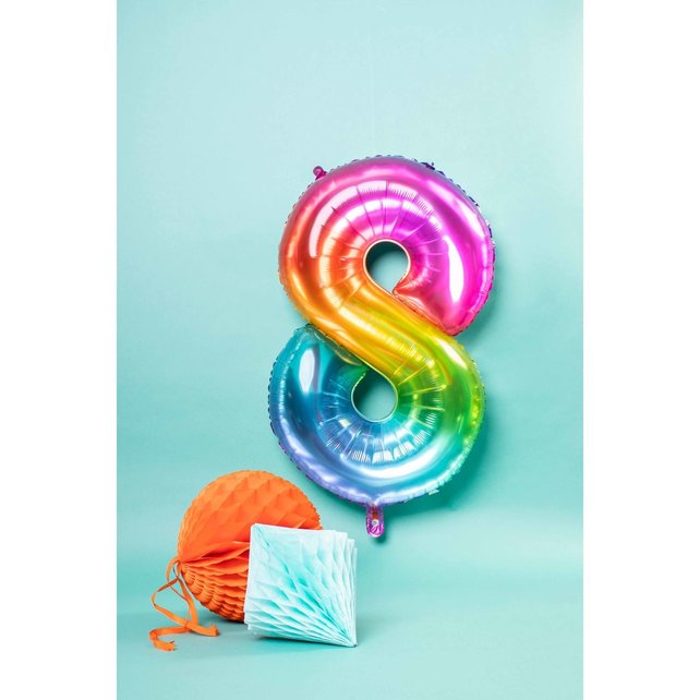 Folieballon Yummy Gummy Rainbow Cijfer 8 - 81 cm Folieballon Yummy Gummy Rainbow Cijfer 8 - 81 cm