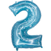 Folieballon Cijfer 2 Galactic Aqua - 101 cm